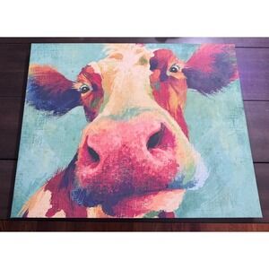 Dollar General DG Canvas COW Painting Farmhouse Decor Wall Picture 16 X 20